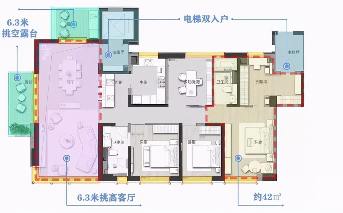 盘点开发商设计的经典“大平层户型” - 知乎