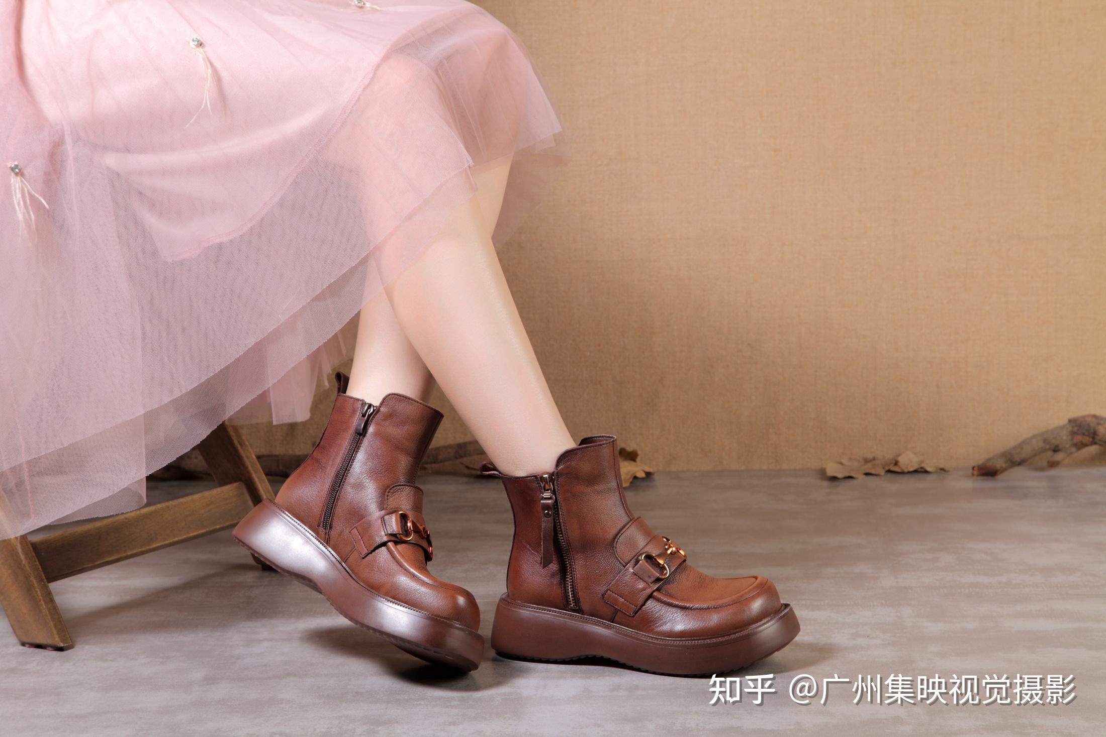 真皮女靴拍照文艺鞋子拍摄脚模照片