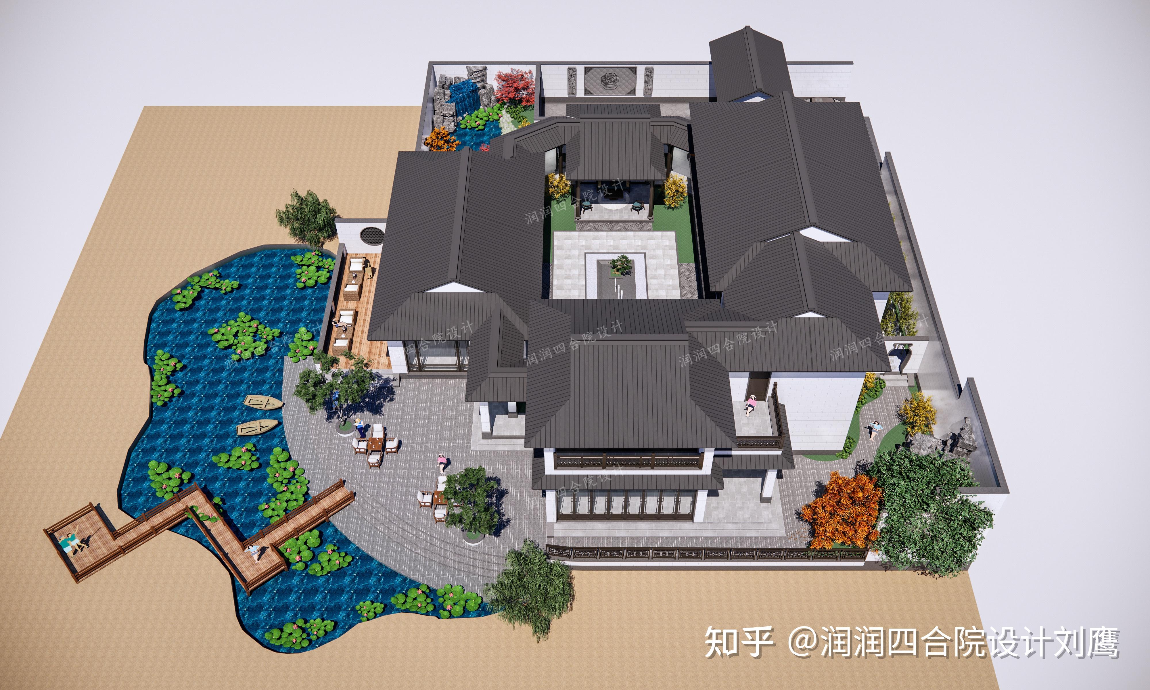 360度景观别墅，多进式现代中式合院——润润四合院设计刘鹰 - 知乎