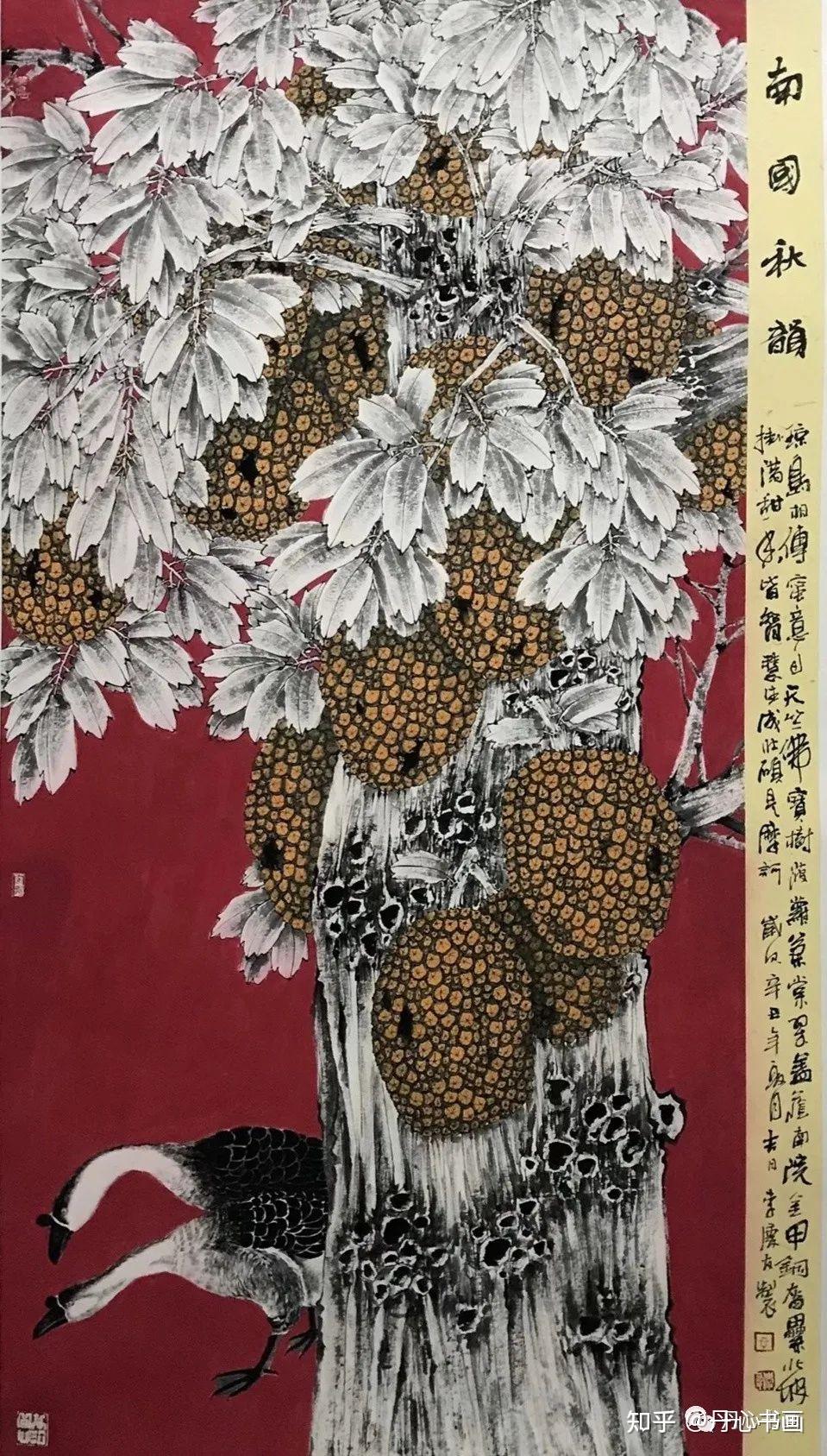 构图奇巧艳而不俗花鸟画家李庆友