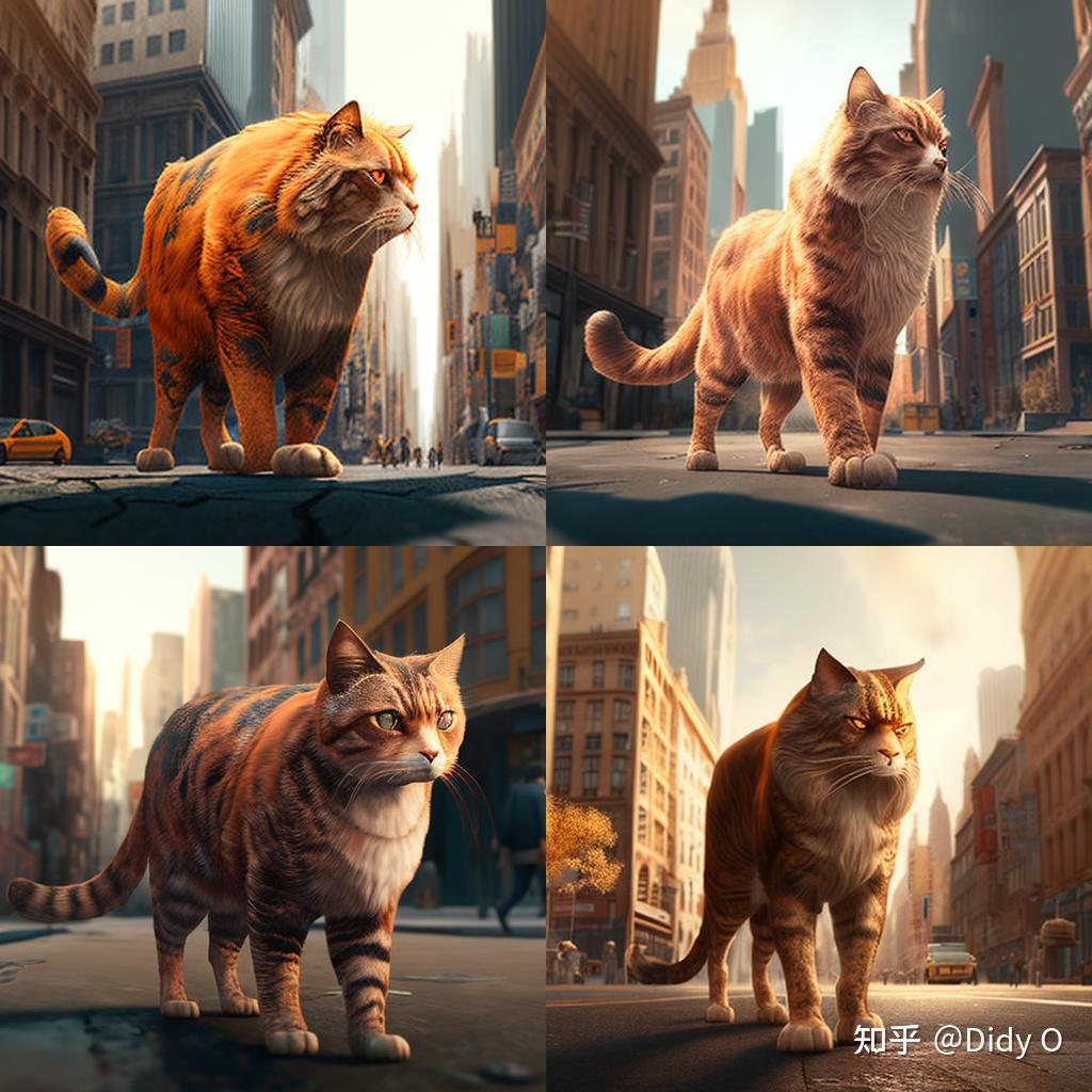 用Midjourney画一张《猫咪摧毁城市》接力 - 知乎
