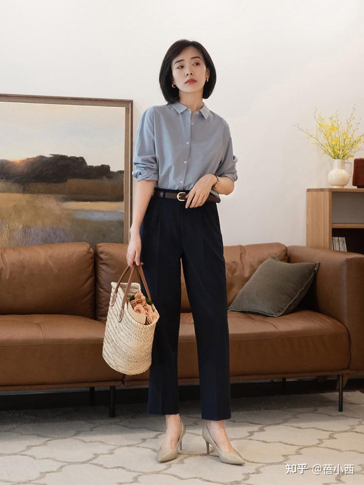 秋季建议中年女性多穿西装搭配牛仔裤阔腿裤半身裙显高显瘦