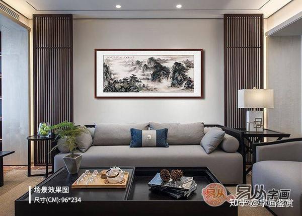 客厅墙壁画 家里挂山水画有什么好处 典雅大方改善风水 - 知乎