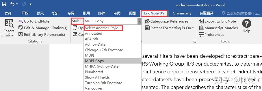 endnote import style