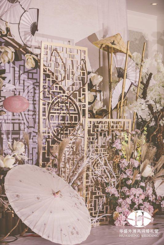 清新淡雅新中式风格婚礼布置现场图现代中式婚