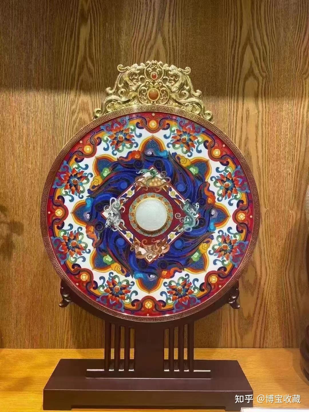 千秋福运玉壁——景泰蓝和玉雕两大技艺打造 - 知乎