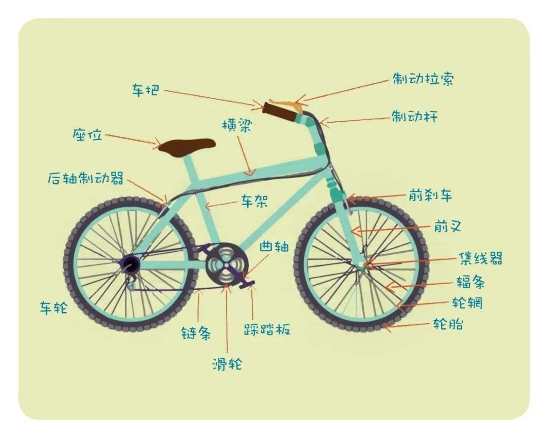 自行车转动原理图片