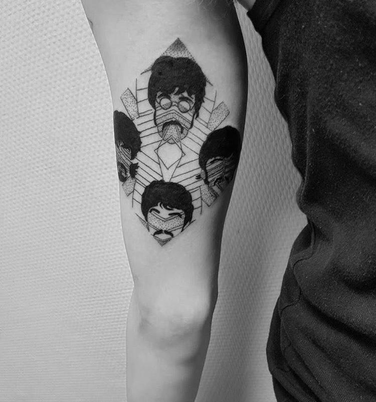 【纹身素材】披头士《艾比路》专辑封面50周年,好多人纹了同款纹身