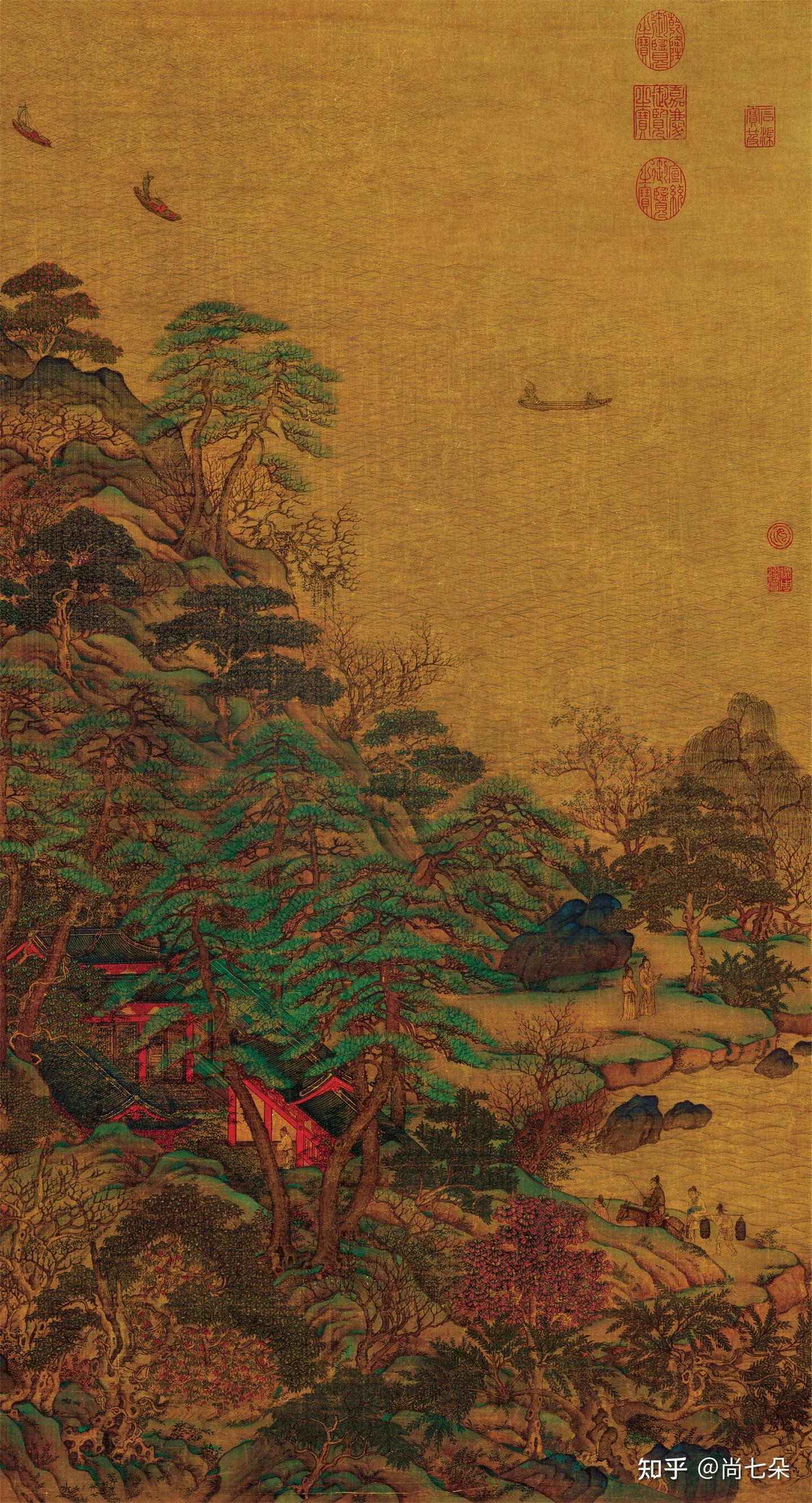 唐代李思训李昭道青绿山水古代名画美术资料绘画素材图片保存- 知乎