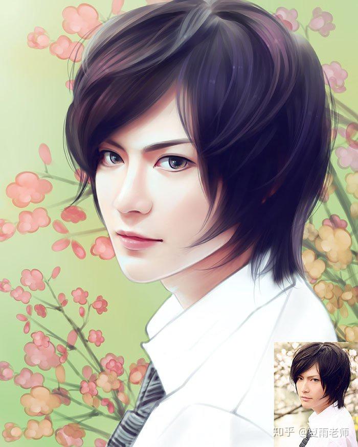 ps人物转手绘详细教程,仿手绘男生帅气照片:夏雨老师