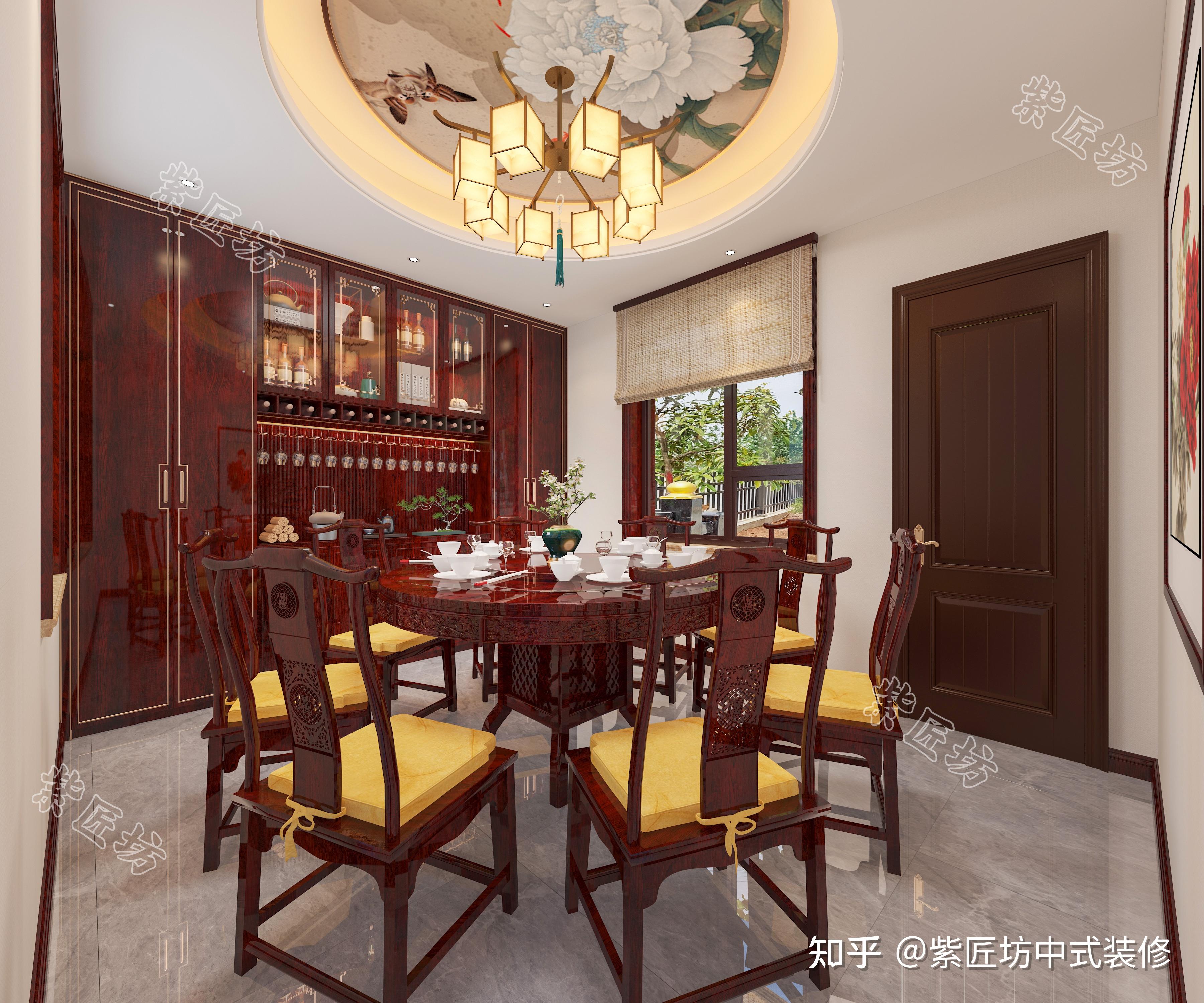 石家庄中式装修丨542㎡中式别墅大宅,质朴而宁静的雅致之美 - 知乎