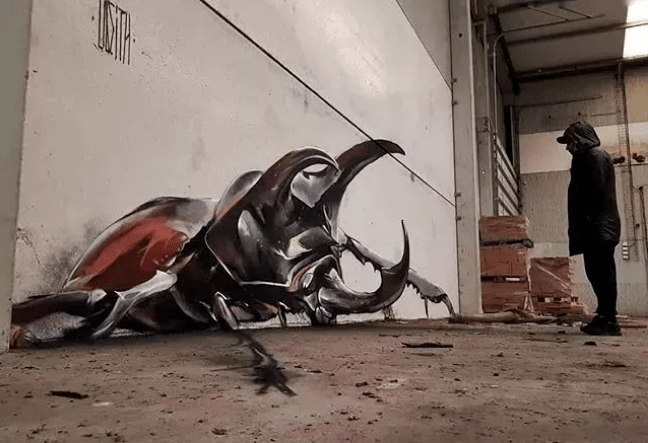 街头艺术大神将涂鸦玩到极致3d透视逼真吓坏路人绝对让你大吃一惊