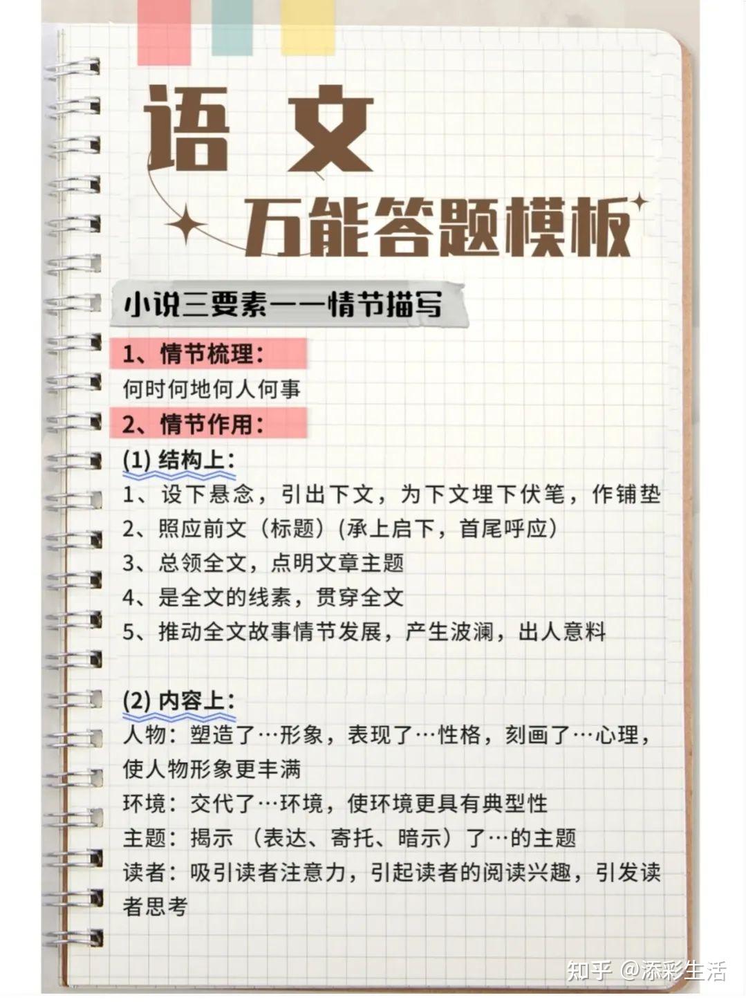 超实用的语文万能答题模板(收藏)