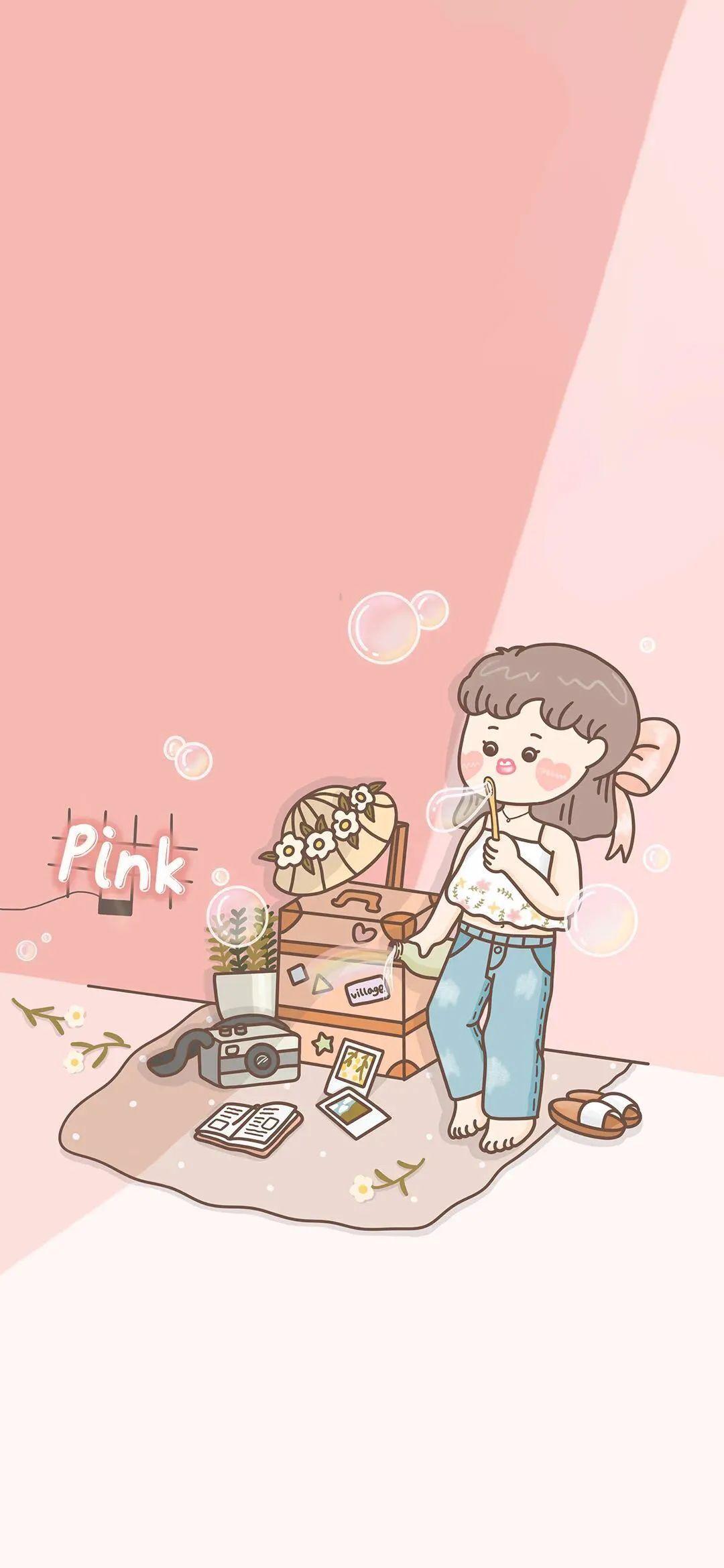 可爱粉红卡通图片