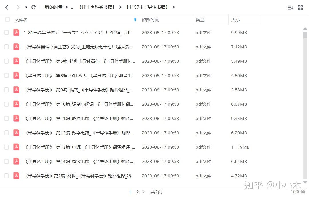 1100+本半导体相关专业书籍教材PDF电子版网盘资源合集，包含现代半导体