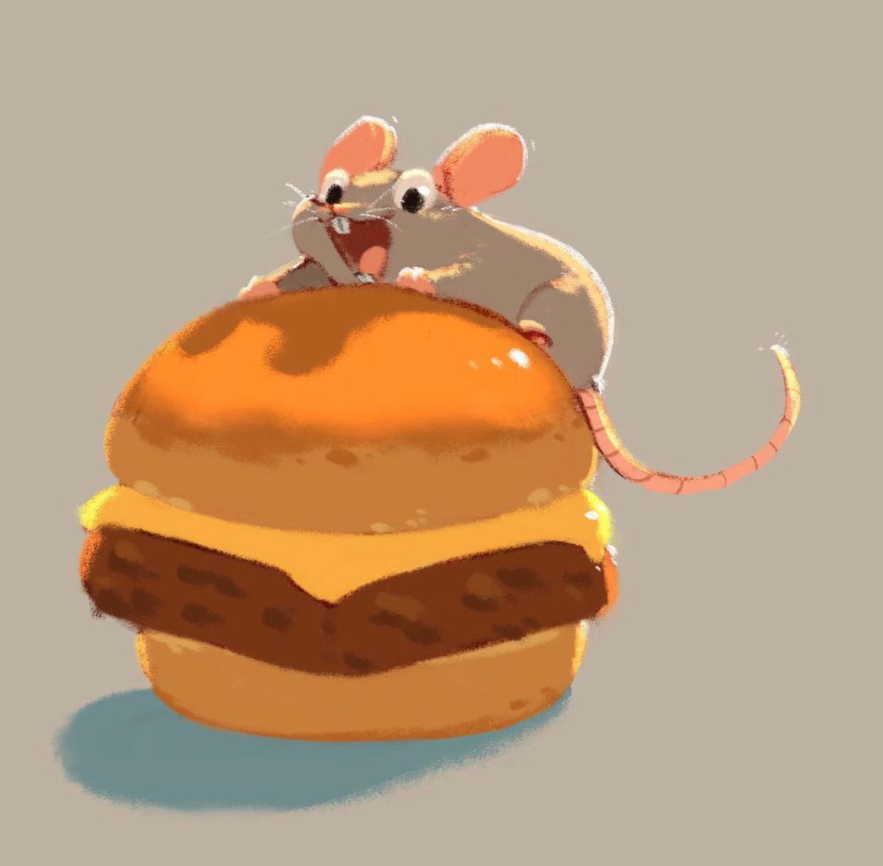 小动物与美食"哇~好香~"  画师  heewon