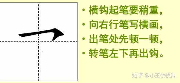 河小象写字 | 速速收藏！卧钩、横钩、竖钩、弯钩、斜钩的写法都在这了 - 知乎