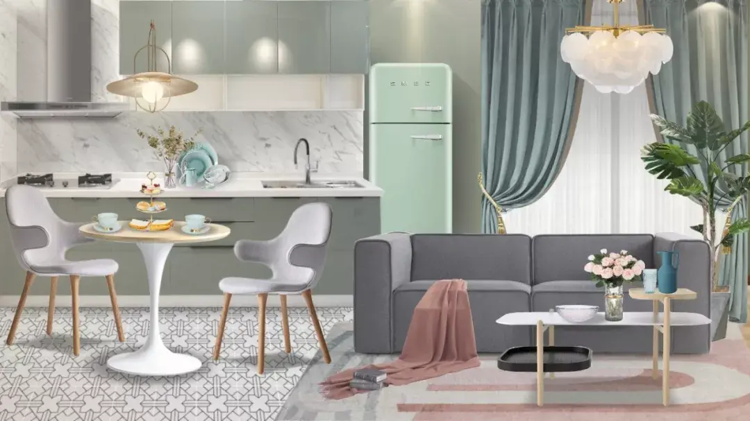 2020年度色豆蔻青发布设计师早就在美间搞定了同款软装方案