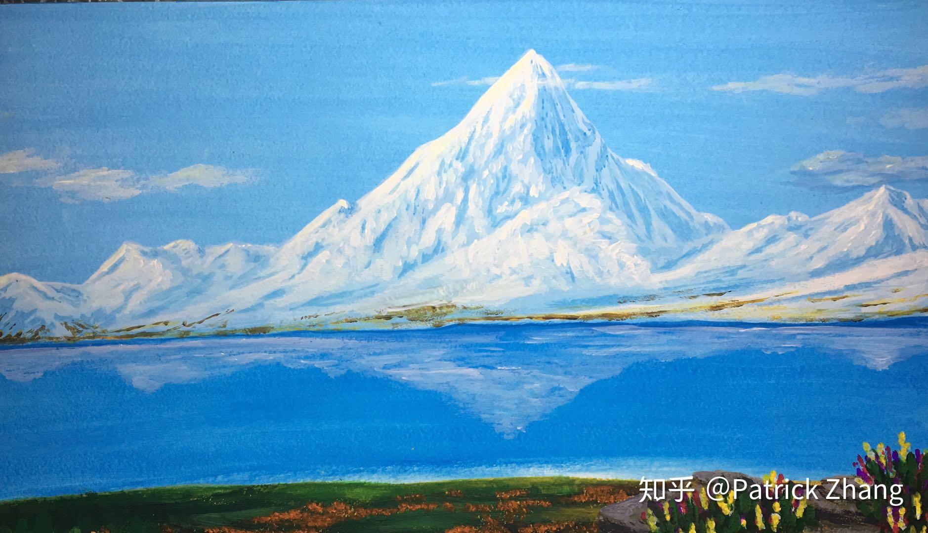 初学者要怎么画雪山水彩画简便点的方法求指教