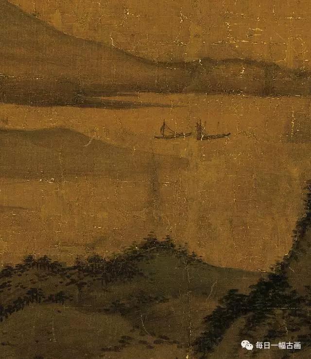 《龙宿郊民图》画的是秋日江南丹碧掩映,华辇之下,歌舞升平,尽管笔法