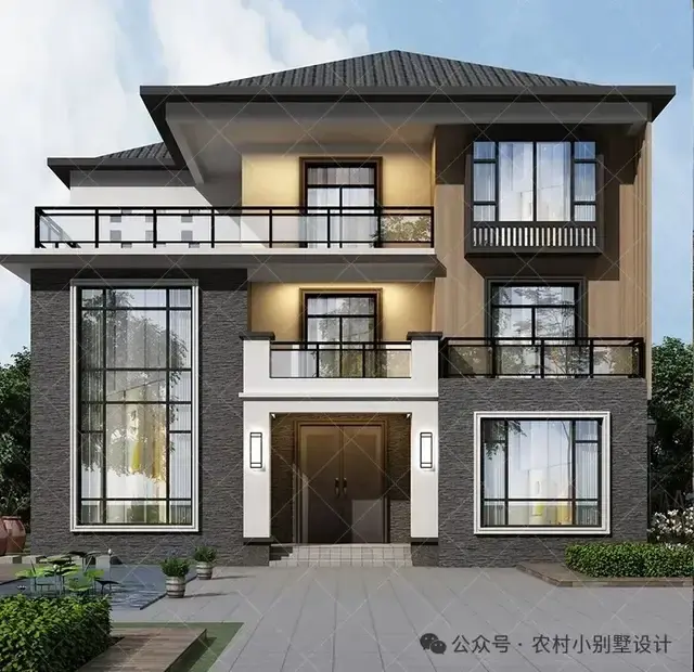 带电梯+复试客厅+三层新中式别墅，18套三层新中式带电梯自建房 - 知乎