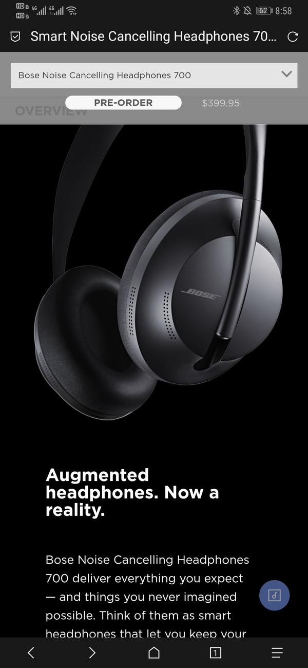 如何评价Bose新品Noise Cancelling Headphones 700及AR 语音功能