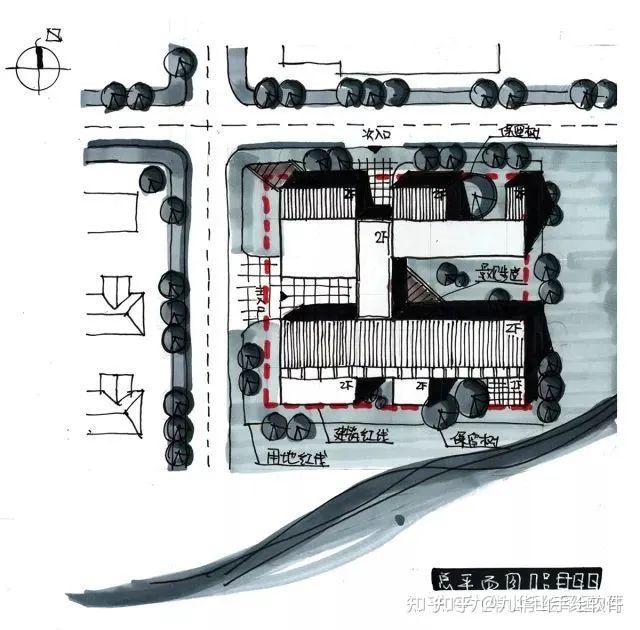 【建筑快题】建筑学考研快题方案之总平,建筑总平的设计表达图解解析,还不赶紧把我摸透!干货分享,收藏起来慢慢看! - 知乎