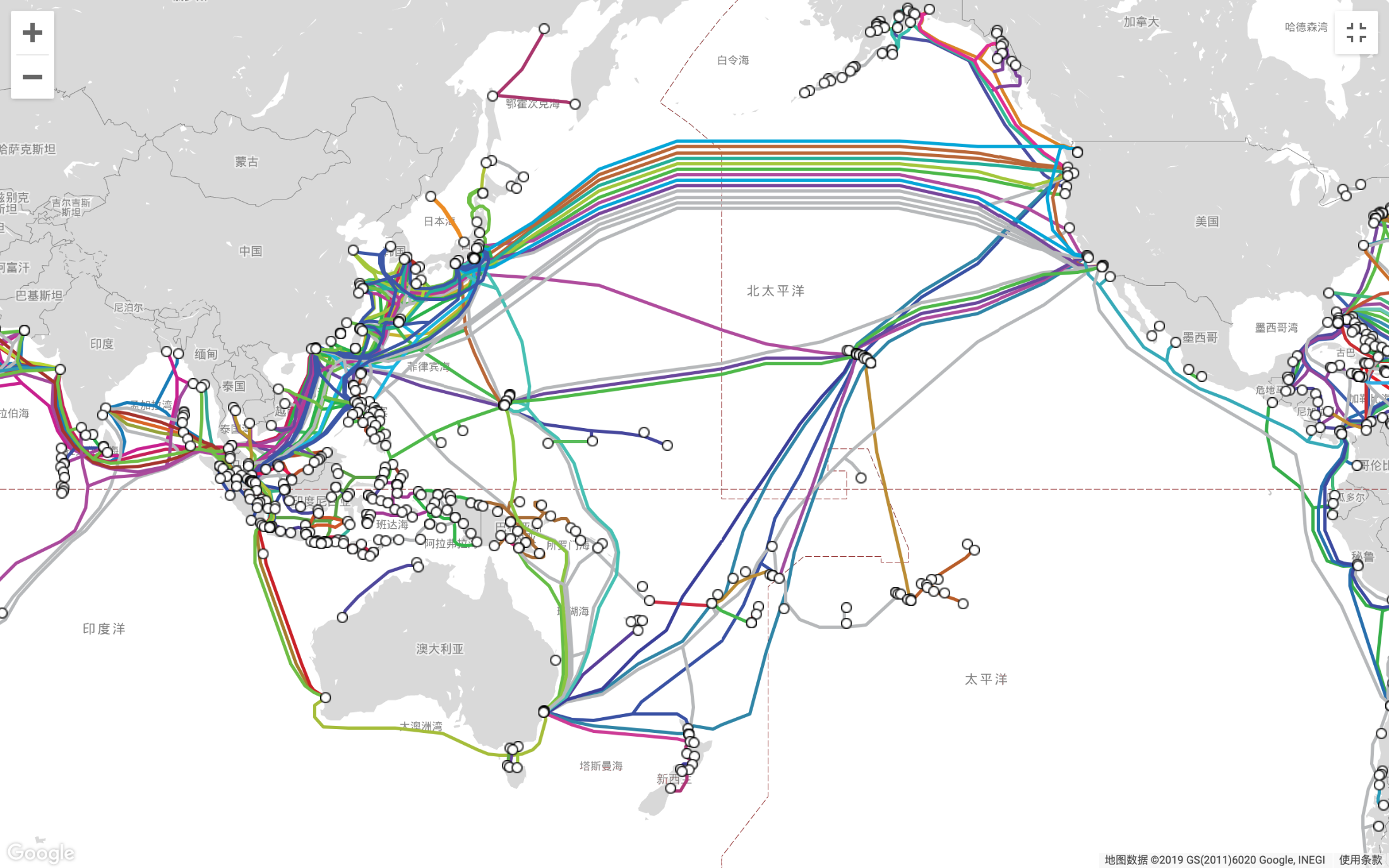 国际海底光缆分布图图片