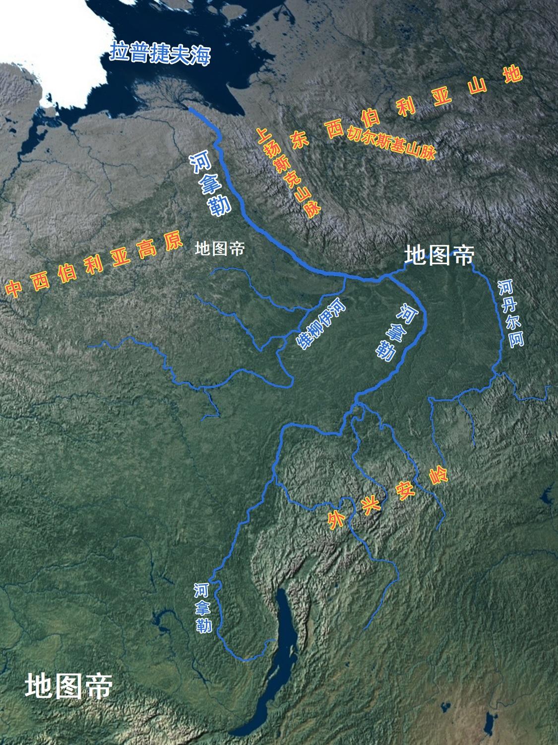 勒拿河是西伯利亚三大河东边的一条,流域范围主要在中西伯利亚高原与