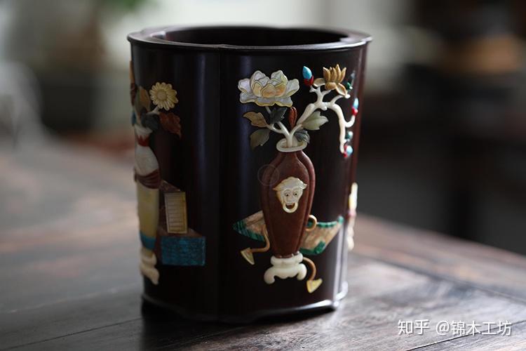 文房雅物葵口笔筒花语喃喃暗香盈室