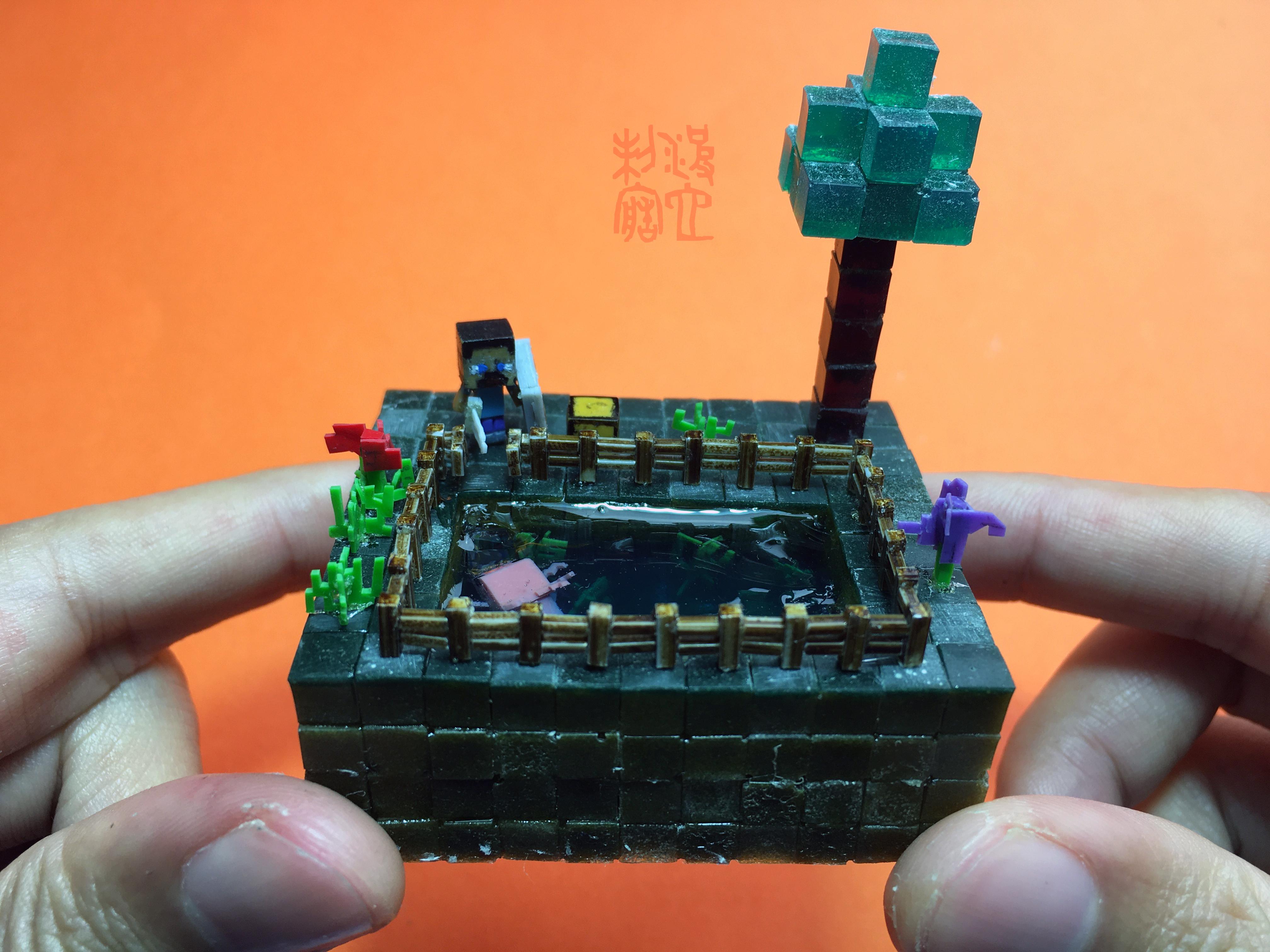 《我的世界》软陶手工,史蒂夫和美西螈