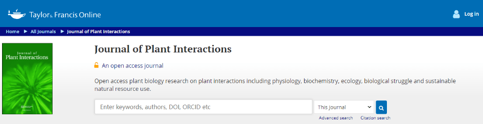 journal of plant interactions impact factor