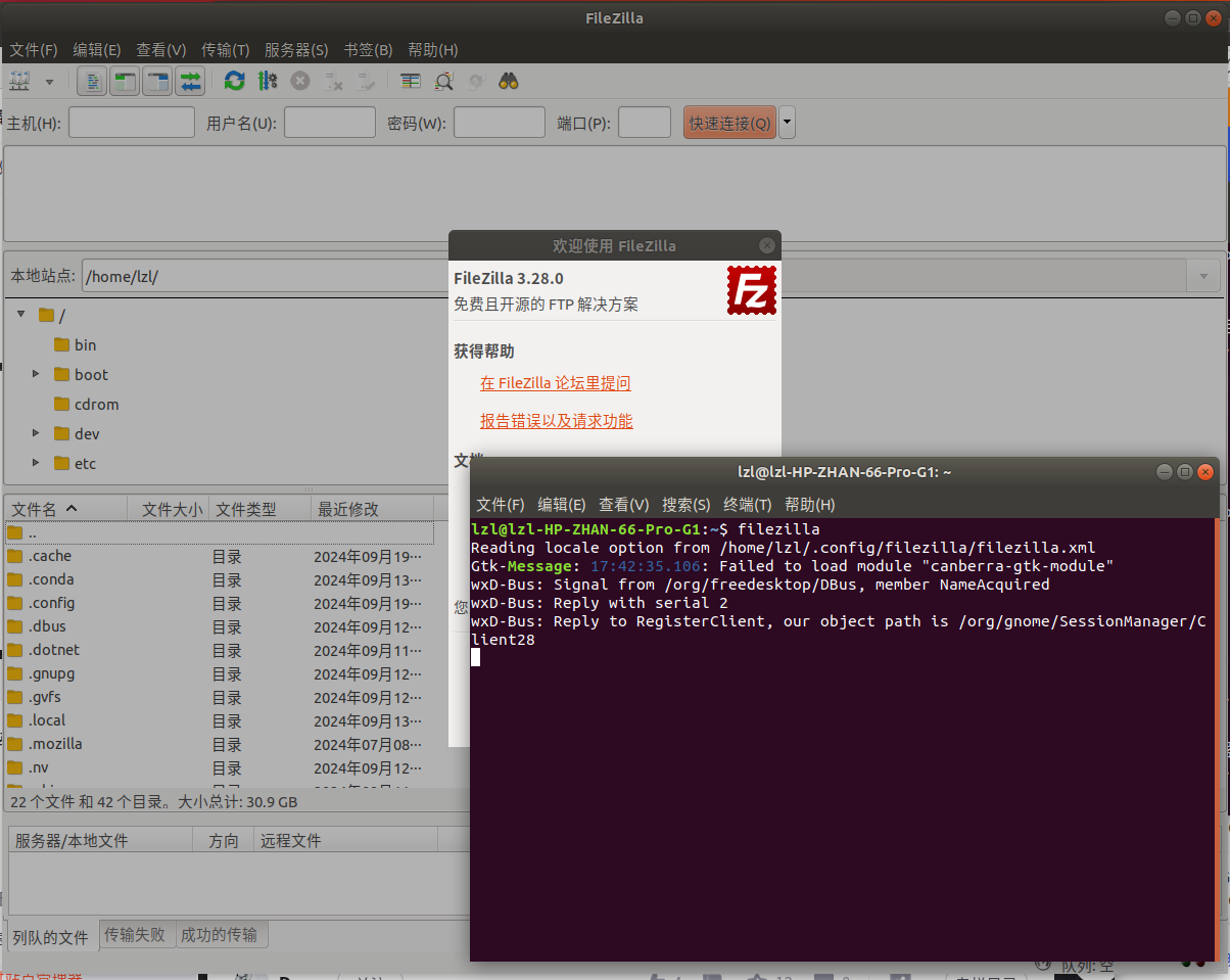 Ubuntu filezilla 