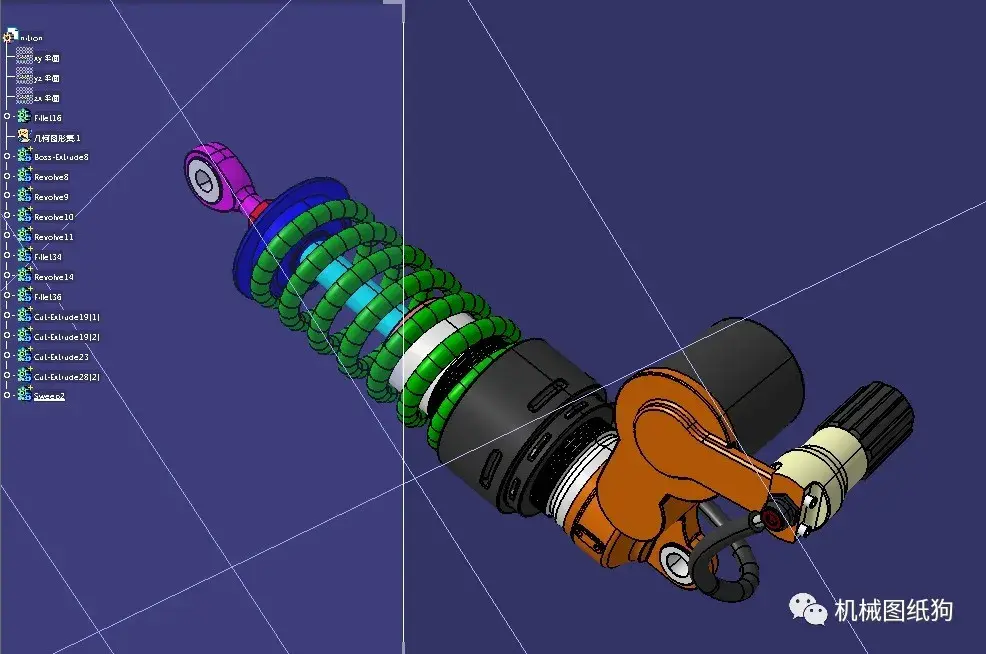 【工程机械】nitron shock减震器模型3d图纸 step格式