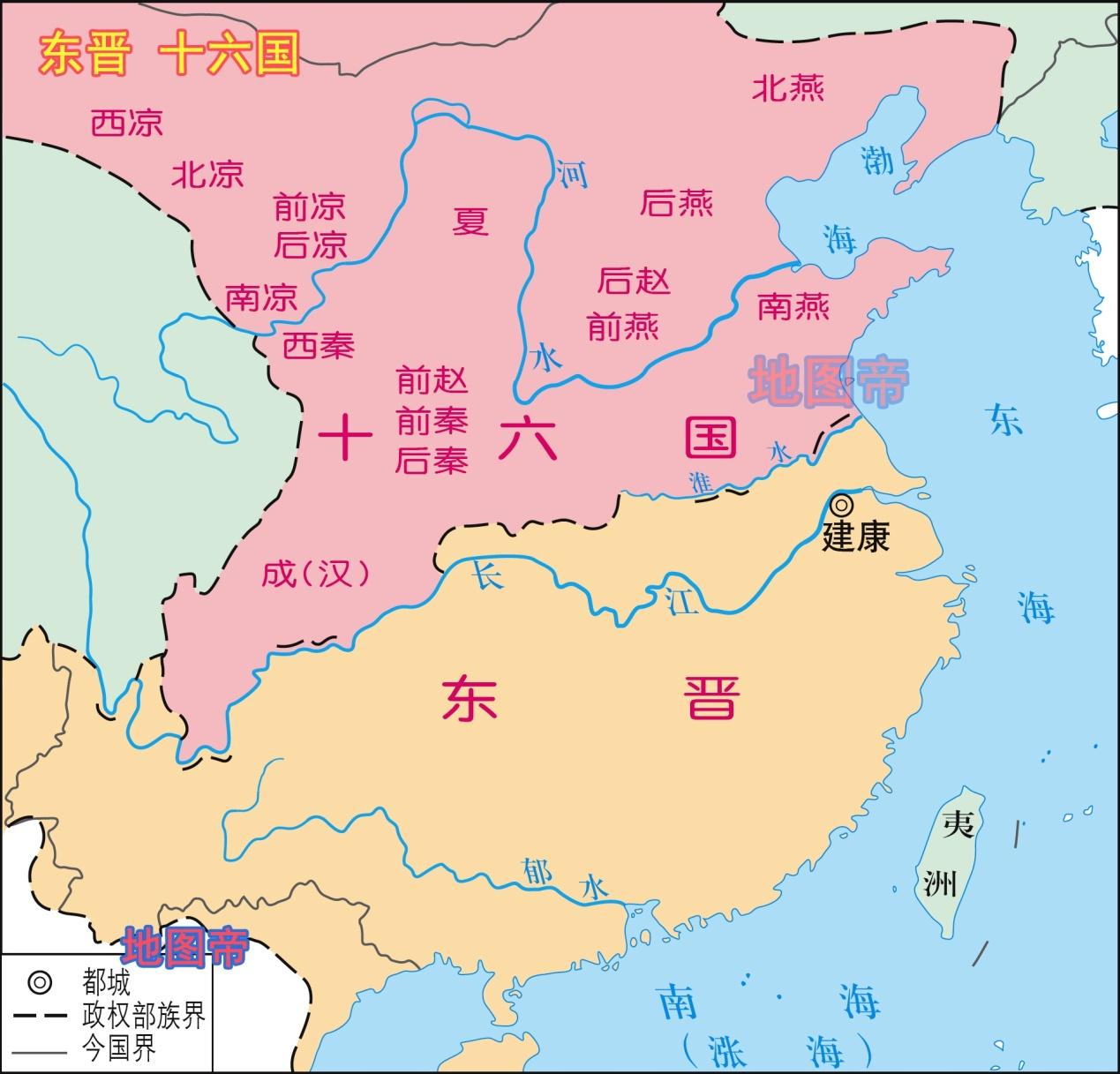 晋朝地图最大时全图图片