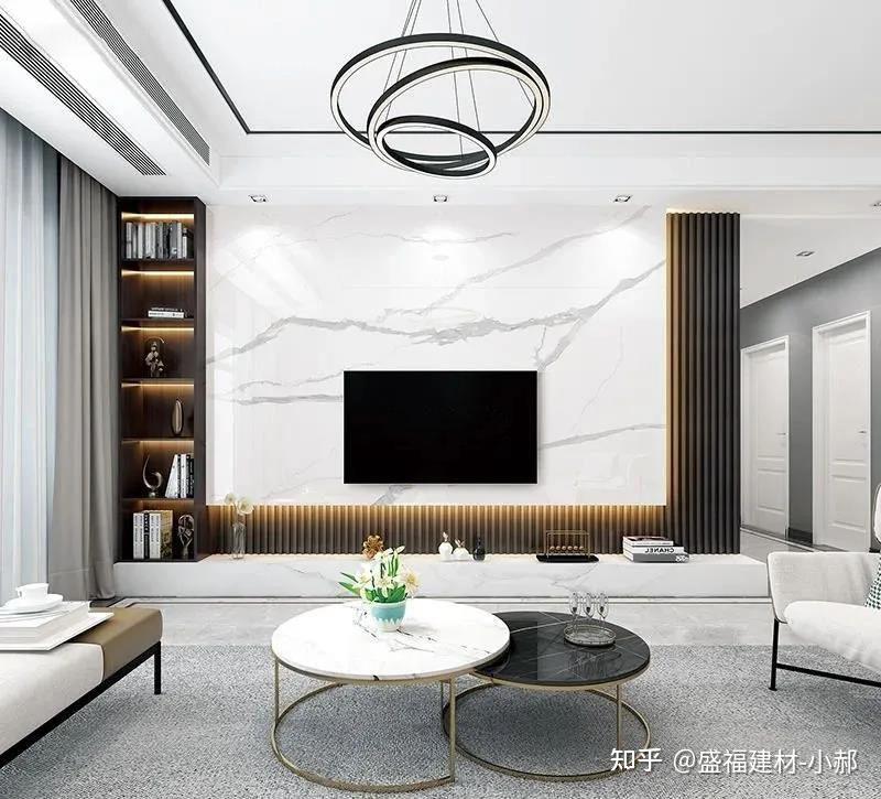 2021年流行的悬空背景墙效果图