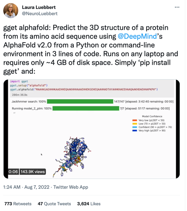 Alphafold Wrapper Python gget alphafold三行命令预测蛋白质三维结构 - 知乎