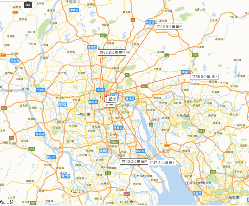 看广州各区距离市中心的距离,还觉得北京六环