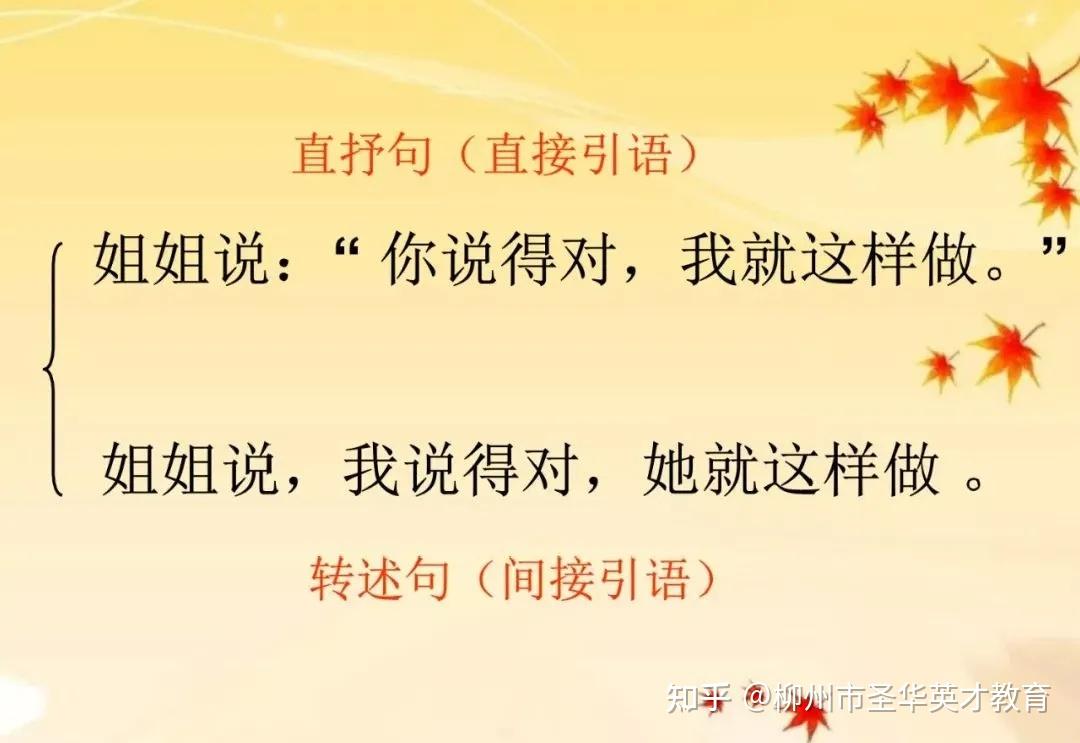 小学知识点大全:直述句和转述句的互改 - 知乎