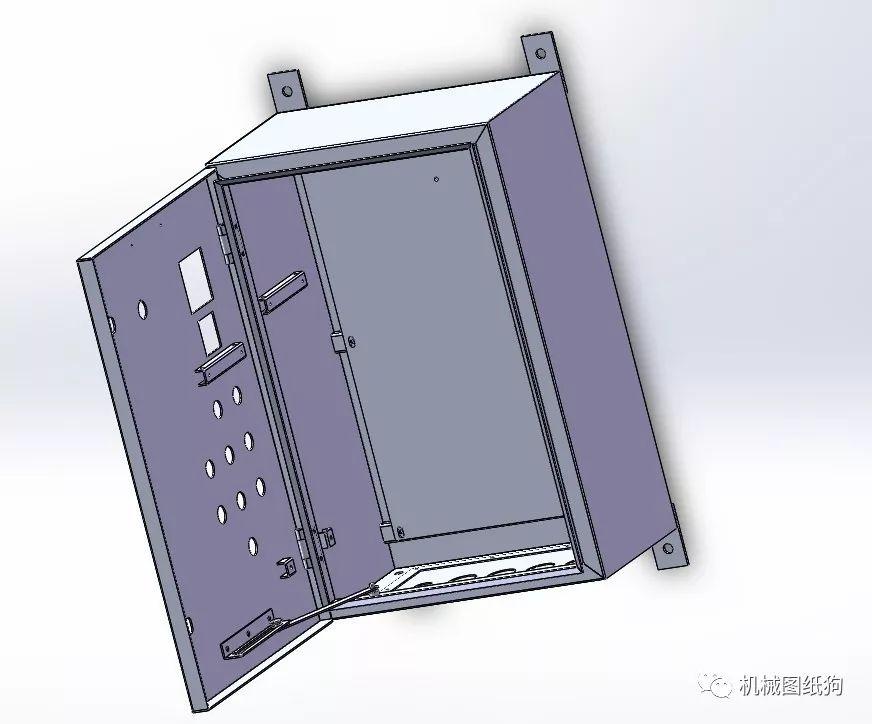 工程机械电气启动箱钣金结构3d图纸solidworks设计