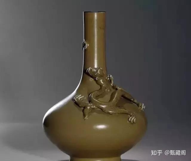 1年保証』 中国 雍正年製款 茶葉末釉 窯変瓶 唐木台・時代箱付 G