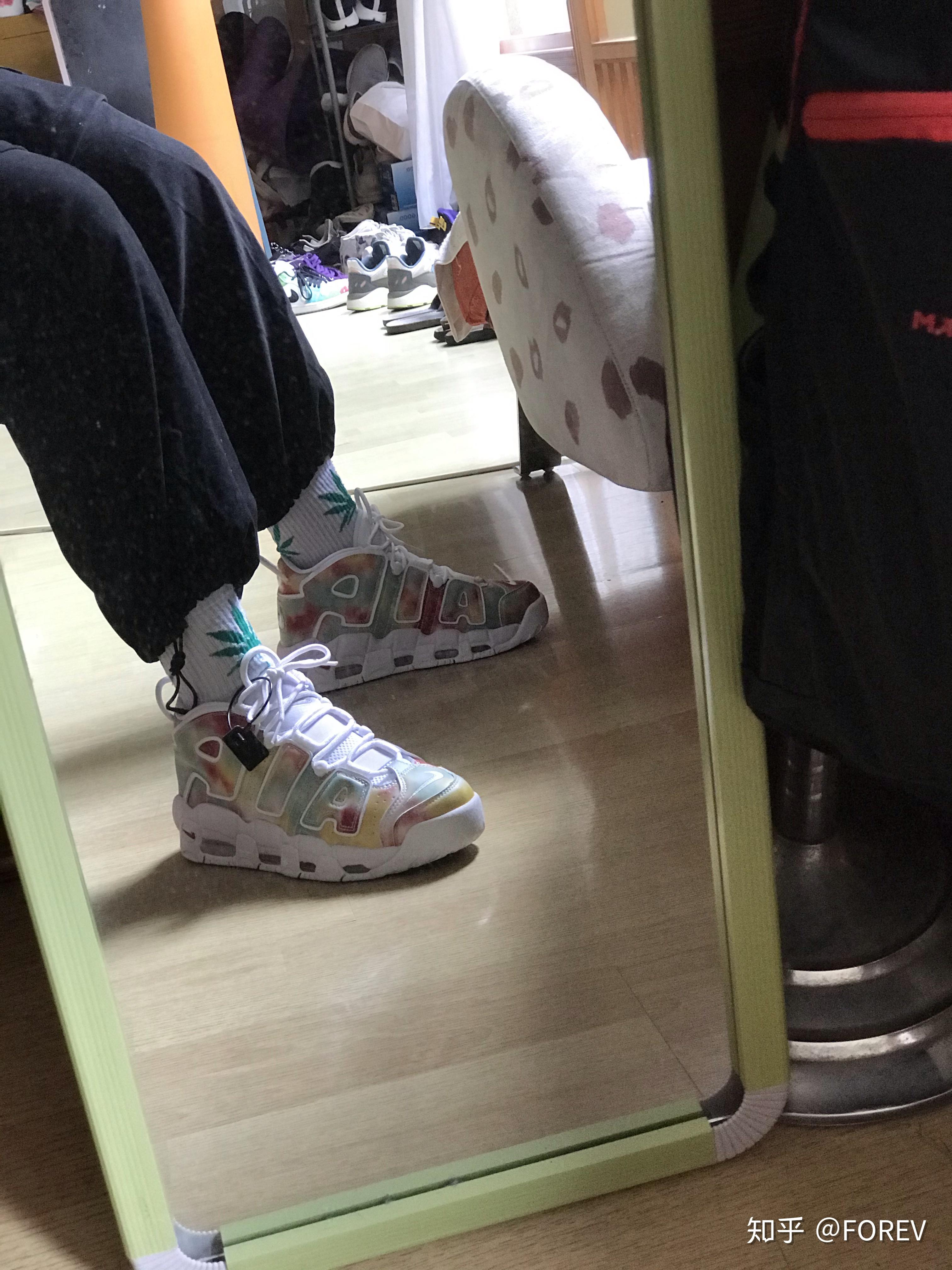 nike大air皮蓬扎染渐变色怎么搭好看?