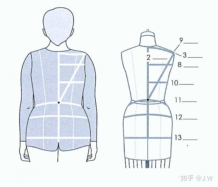 立裁课堂服装立裁的人体测量人台补正