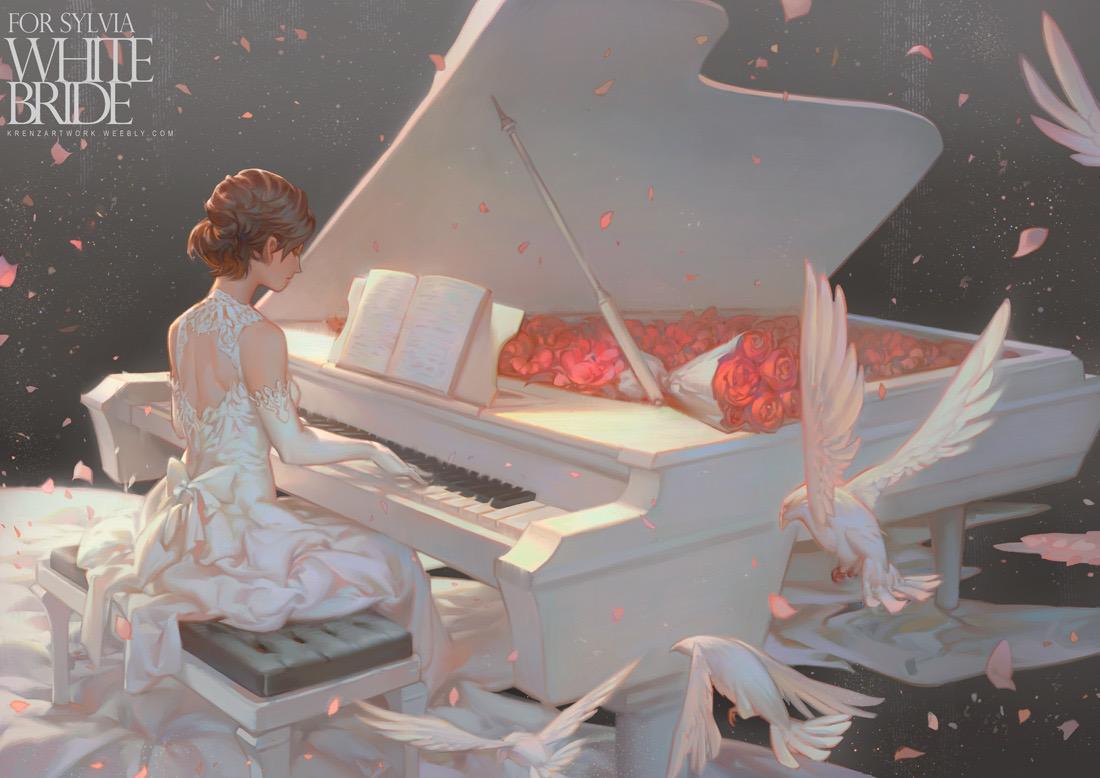 弹钢琴的女孩壁纸图片