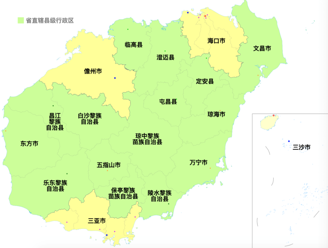 海南岛行政地图全图图片