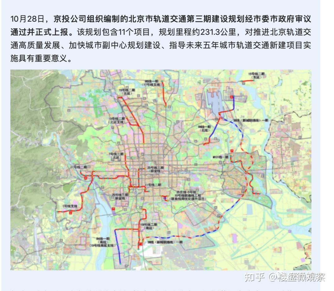 北京轨道三期规划经市委政府审议通过并正式上报,附:线路及手绘站位图 - 知乎