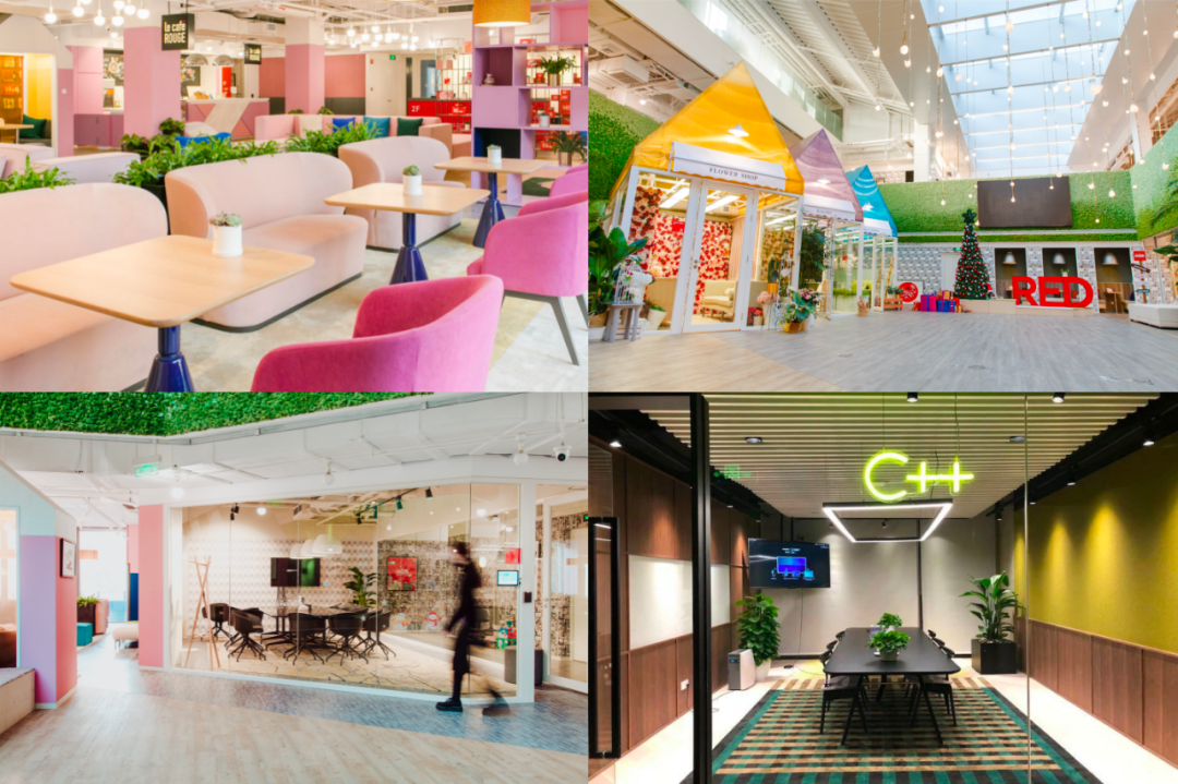 马卡龙配色的沙发,还有视野极佳的露天阳台,小红书的办公室整体装修