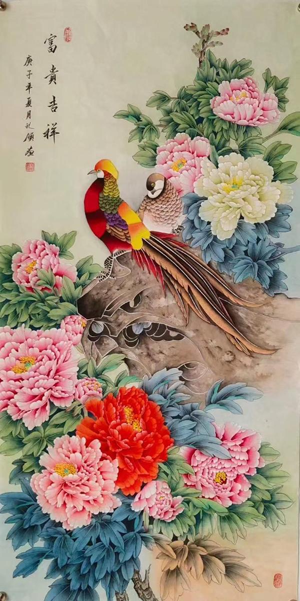 画家胡记领花鸟画作品欣赏