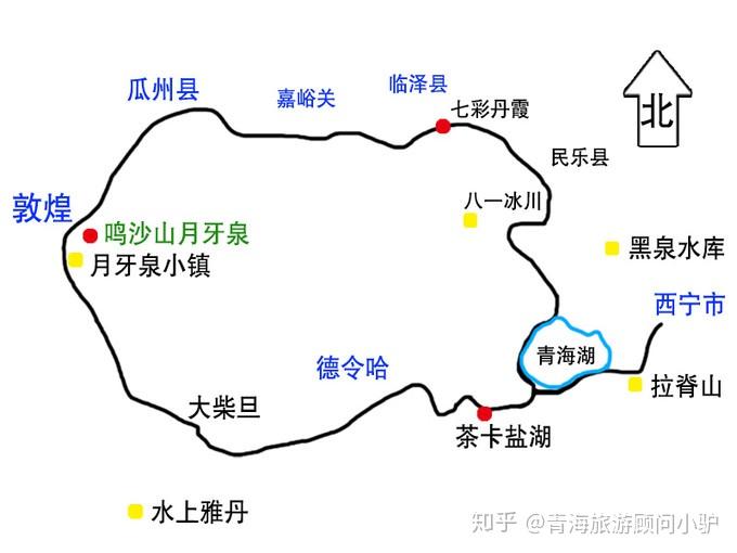 甘青环线旅游线路图最新_甘青环线地图 简图