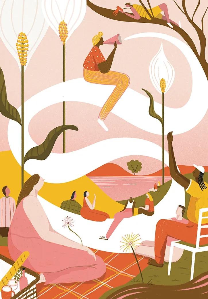 设计配色常用神仙色系的扁平插画